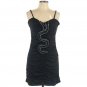 Little Black Bodycon Dress with silver a wave size L
