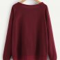 Burgundy Sweatshirt Slogan "Me Sarcastic, Never! Size L or XL