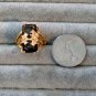 Smoky Quartz with Tiny Crystals Yellow Gold Platted size 6.5 8 9.5