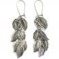 Multi textured metal leaf drop earring Silver or Gold Tone