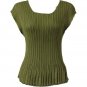 Blouse Tops Mini Pleats Cap Sleeve's OS (S-L) 7 Colors to choose from!