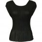 Blouse Tops Mini Pleats Cap Sleeve's OS (S-L) 7 Colors to choose from!