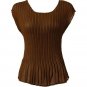 Blouse Tops Mini Pleats Cap Sleeve's OS (S-L) 7 Colors to choose from!