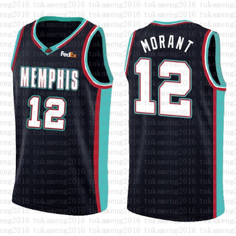 Memphis Grizzlies #12 Ja Morant 20th Season Classic Black Jersey