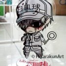 【F】White Blood Cell-Fan Art Anime Charm/Acrylic Keychain/Key ring-Cells at work/Hataraku Saibo