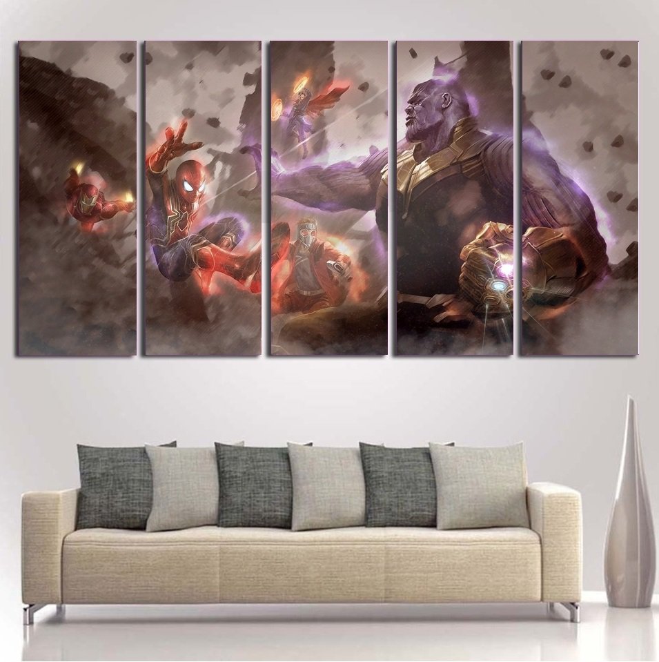 Avengers Decor Painting On Canvas Infinity War Wall Art Thanos Poster HD Framed.