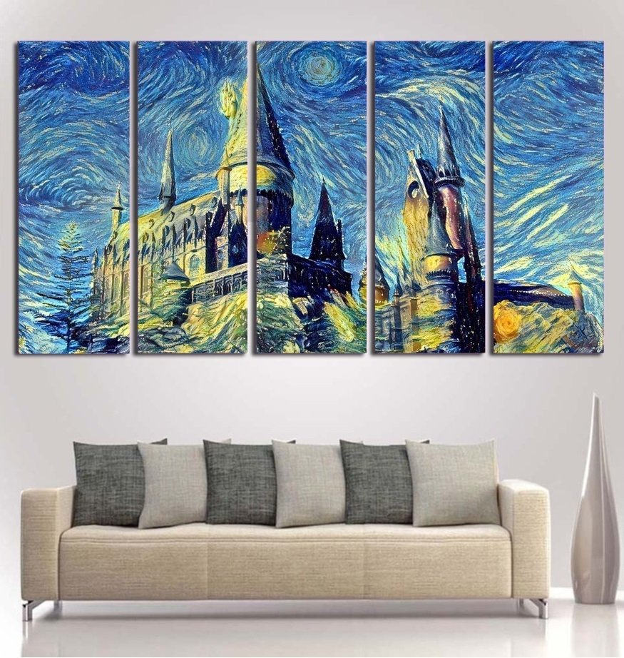 Stary Night Harry Potter Poster Print Canvas Wall Art Oil Painting Home Decor.