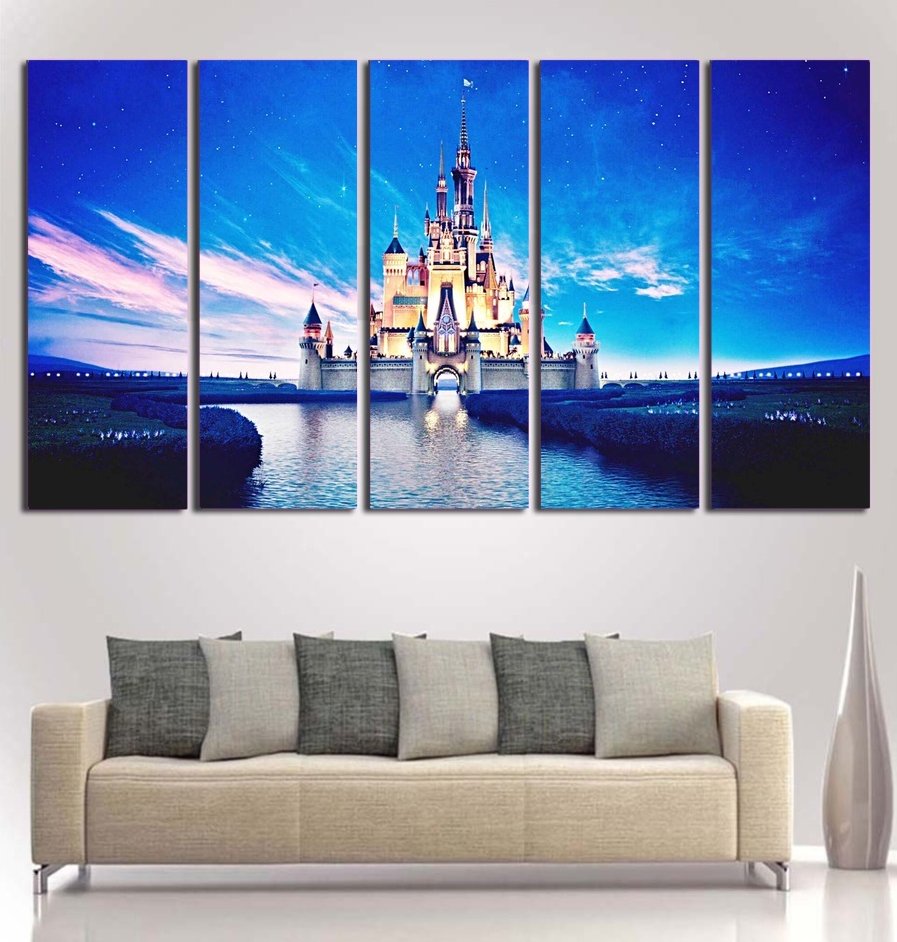 Disney Magic Castle Wall Art Framed Oil Painting Decor Poster HD
