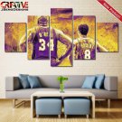 Shaquille O'Neal Wall Art Painting On Canvas Poster Decor Shaq And Kobe Bryant.