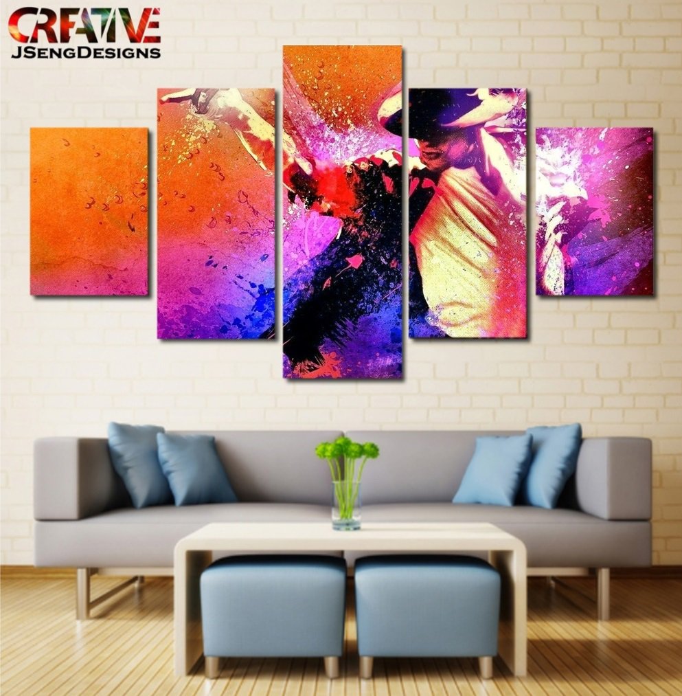 Michael Jackson Wall Art Painting On Canvas Framed Abstract Decor Gift Idea.