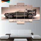 Back to the Future Wall Art Painting Oil On Canvas Hd DeLorean Poster Framed.
