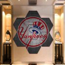 New York Yankees Wall Art Painting Canvas Poster Decor Hexagon 7 Panels Framed