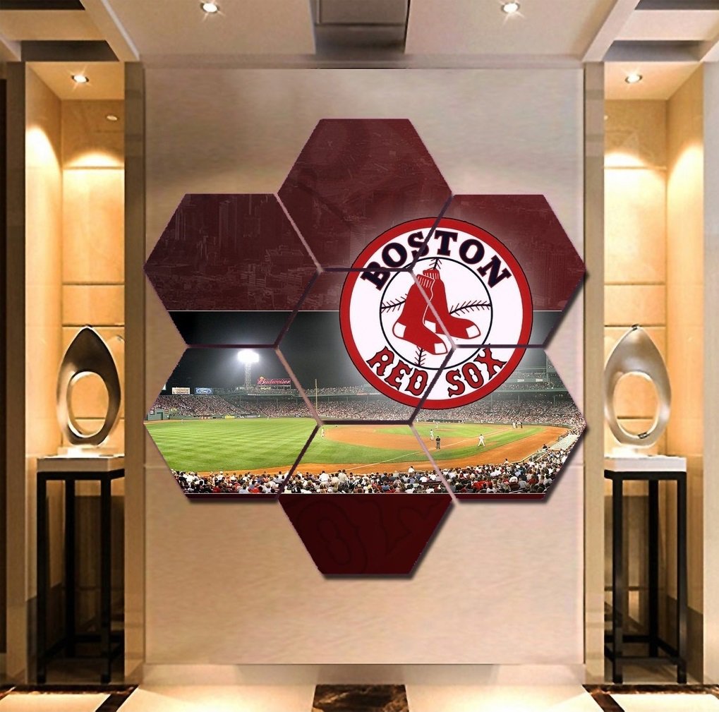 Boston Red Sox Painting Canvas Poster Print Decor Wall Art 7 Hexagon