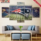 New England Patriots Wall Art Poster Print 5 Piece Decor Painting Canvas Framed