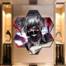 Tokyo Ghoul Wall Art Painting Canvas Poster Print Home Decor 7 Hexagon Panels.