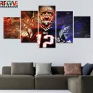 New England Patriots Wall Art Tom Brady Football Decor Painting Canvas Framed.