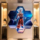 Goku Ultra Instinct Wall Art Painting Canvas Poster Decor Hexagon 7 Panels.