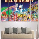 Rick and Morty Wall Art Painting Canvas Print Framed Poster HD 5 Piece.