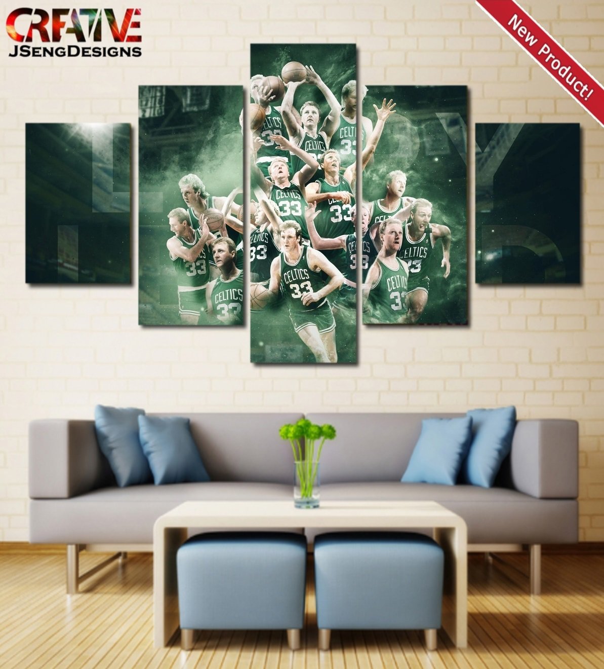 Larry Bird Wall Art Painting Canvas Celtics Poster Home Decor Print 5