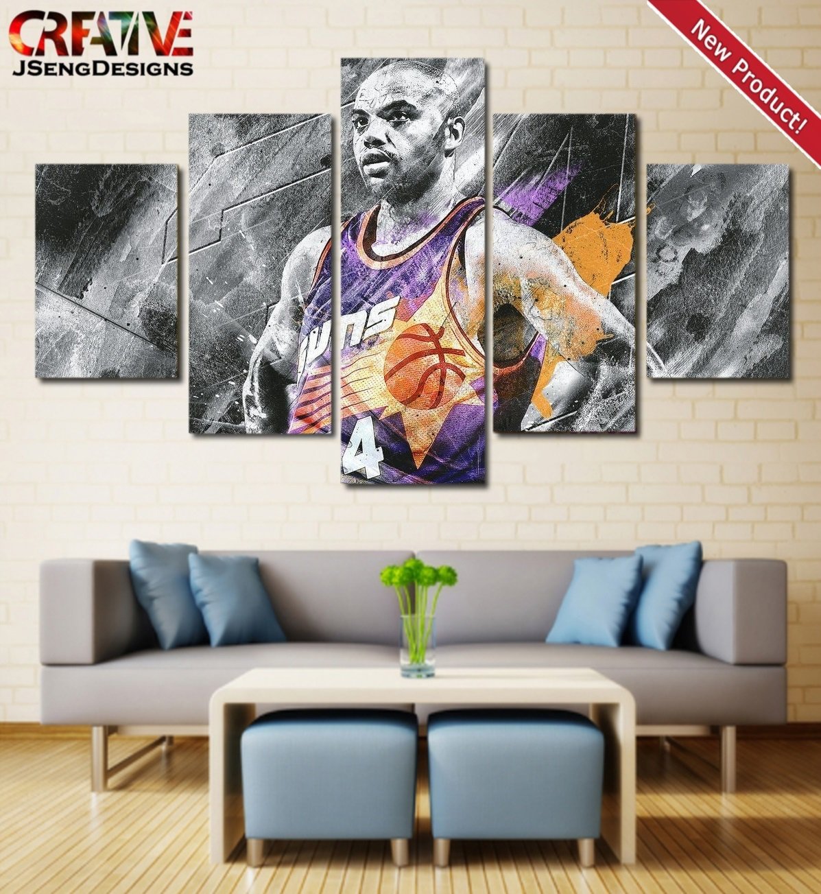 Charles Barkley Poster Home Decor Print HD Wall Art Painting On Canvas.