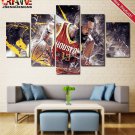 James Harden 5 Piece Framed NBA Wall Art Canvas Painting Poster Houston Rockets