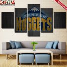 Denver Nuggets Wall Art Canvas Painting Poster Logo HD Framed 5 Piece Decor
