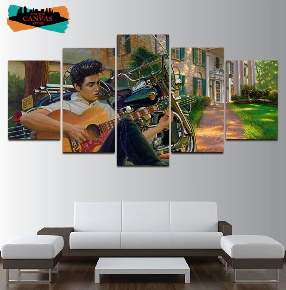 Elvis Presley Wall Art Decor Oil Painting Canvas Framed The King Poster HD