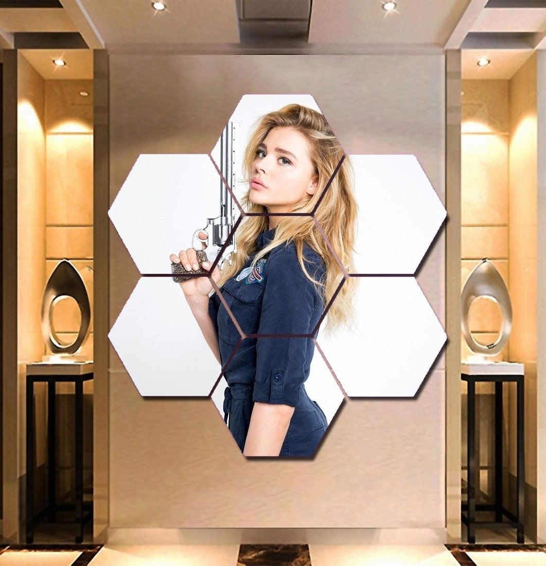 Kick Ass Grace Moretz Canvas Painting Poster 7 Hexagon Panels Wall Art Framed.