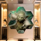 Yoda Star Wars Wall Art Painting Canvas Poster Print Home Decor 7 Hexagon Panels