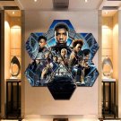 Black Panther Wall Art Canvas Painting Poster Print Decor 7 Hexagon Panels.