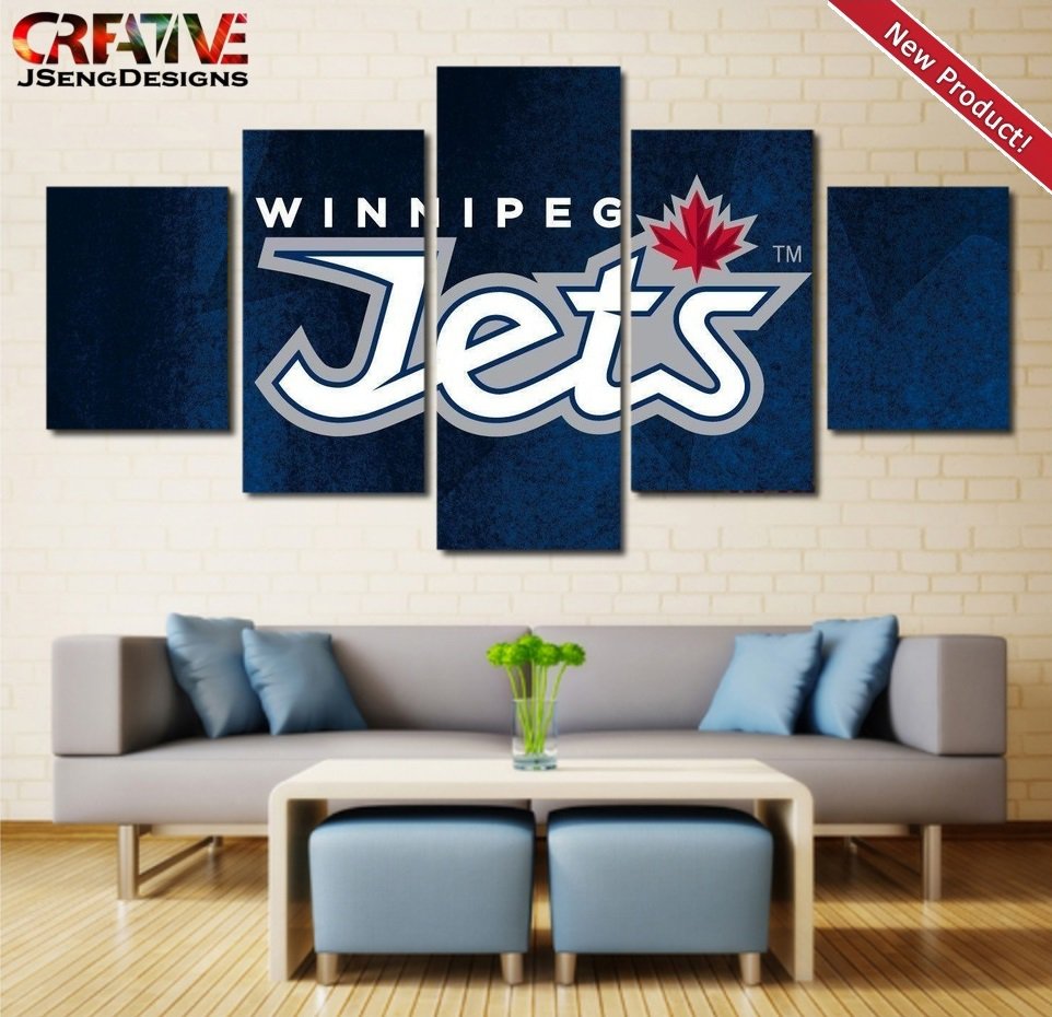 Winnipeg Jets Wall Art Home Decor Hockey Poster Print Painting On Canvas.