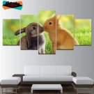 Bunny Wall Art Home Decor Painting On Canvas Framed Print Bunnies Poster HD.