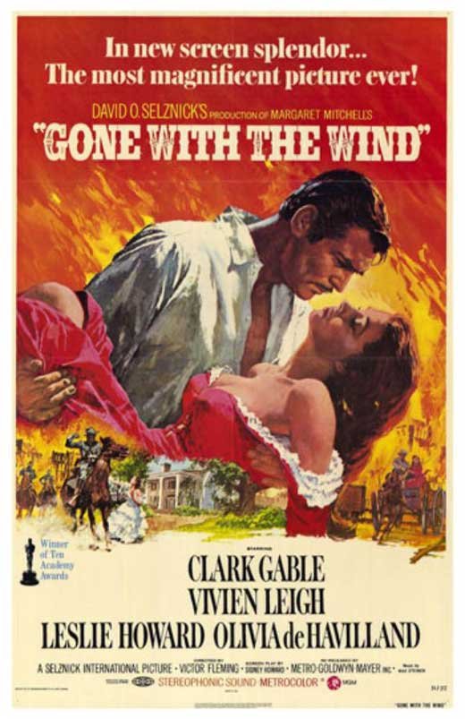 Gone With The Wind Movie Poster Print HD Wall Art Home Decor Silk 27" x 40"