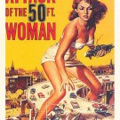 Attack Of The 50ft Woman Movie Poster Print HD Wall Art Home Decor Silk 27" x 40"