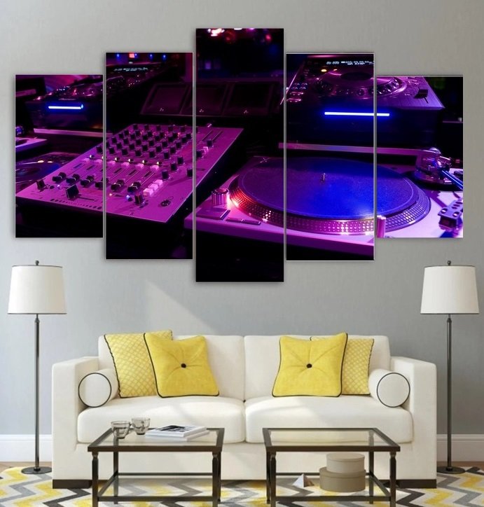 TurnTables DJ Canvas Wall Art  Framed Decor Poster Print