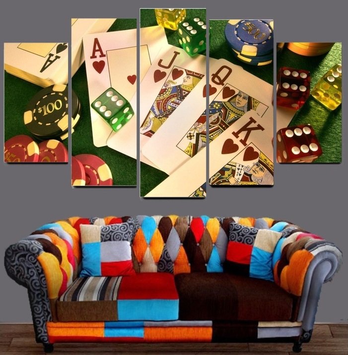 Texas Holdem Poker Canvas Wall Art  Framed Decor Poster Print