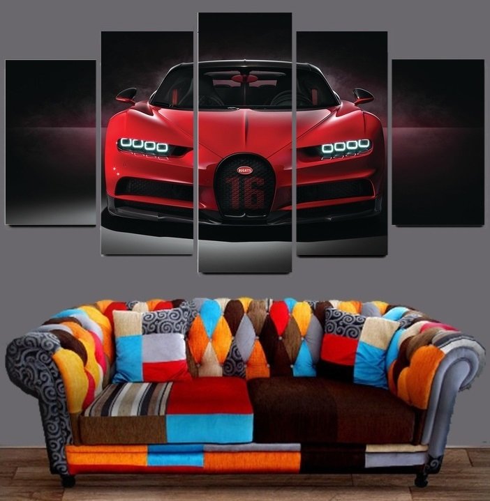 Super Car Bugatti Canvas Wall Art Framed Decor Poster Print