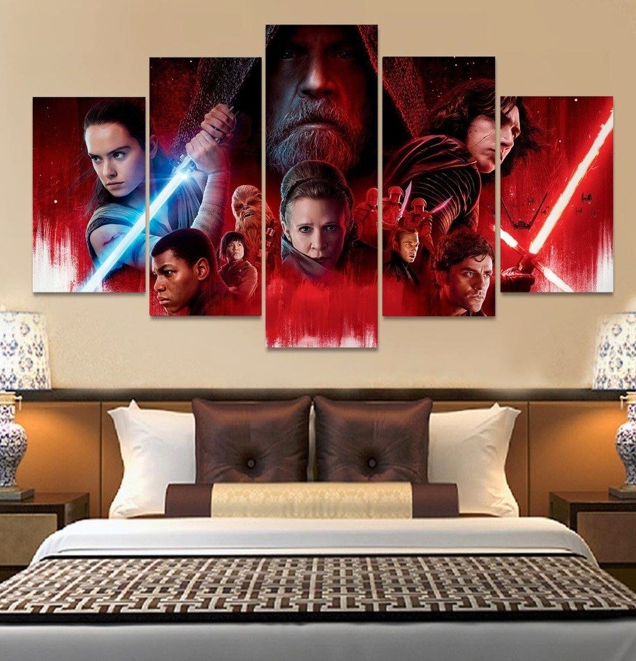 Star Wars Last Jedi Canvas Wall Art  Framed Decor Poster Print