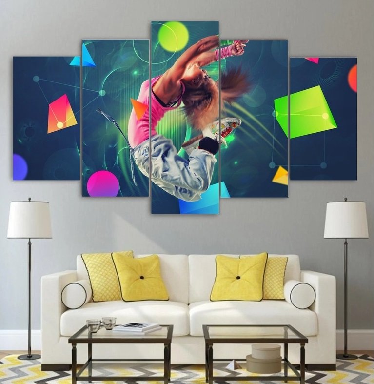 Hip Hop Dance Abstract Canvas Wall Art  Framed Decor Poster Print