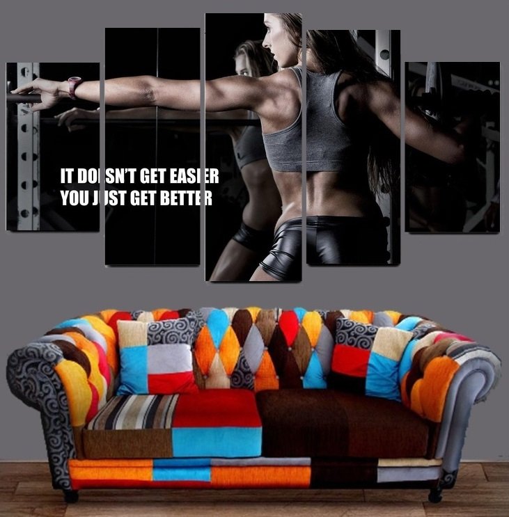 Female Fitness Motivation Canvas Wall Art Framed Decor Poster Print