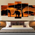 Elephants Canvas Wall Art  Framed Decor Poster Print