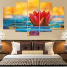 Colorful Lotus Flower Canvas Wall Art  Framed Decor Poster Print