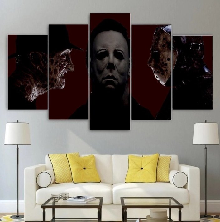 Dark Horror Slashers Canvas Wall Art  Framed Decor Poster Print