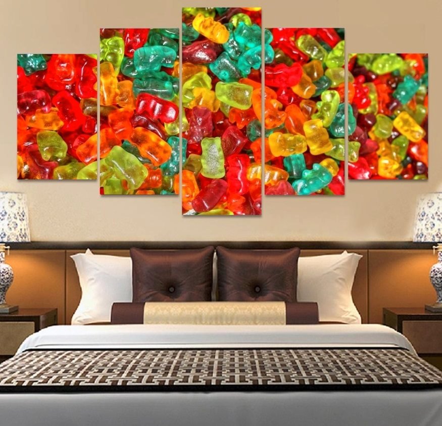 Candy Gummy Bears Canvas Wall Art  Framed Decor Poster Print