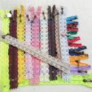 10Pcs 20cm Lace Closed End Zippers Nylon For Purse Bags Multicolor DIY Sewing