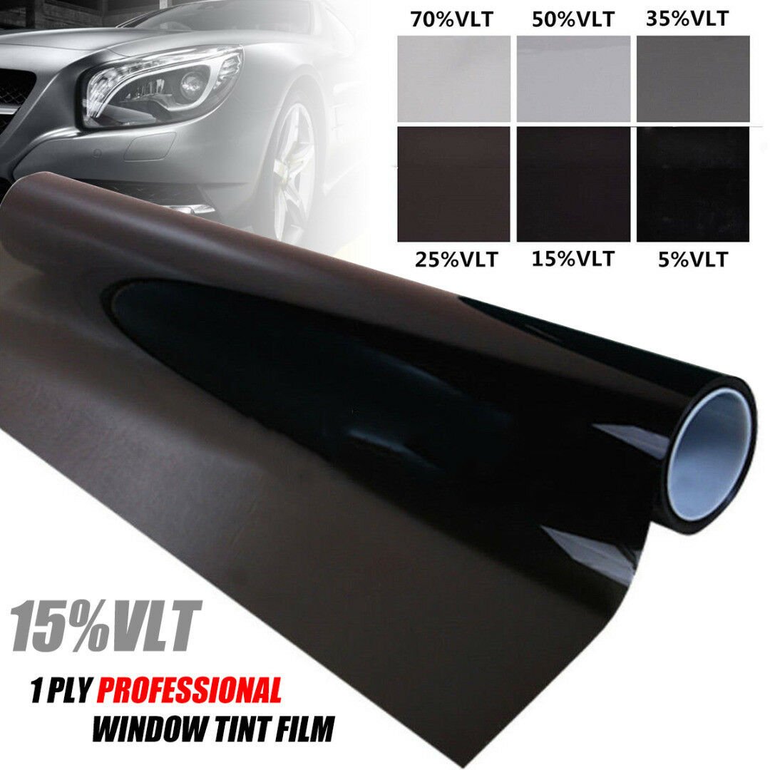 Black 15% Car Auto Window Tint Film Roll House Glass Cover Tinting 50cm x 1m