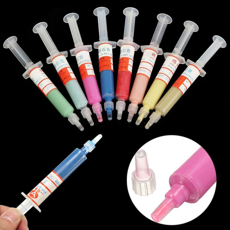 8pc Diamond Polishing Lapping Metal Paste Compound Syringes 5 Gram 0.5-10 Micron