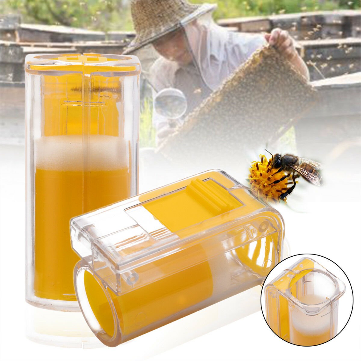 One Handed Queen Bee Catcher Clip Beekeeper Tool Beekeeping Equipment Cage cup