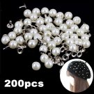 200pcs 6mm Pearls Rivets Studs Buttons for Bag Jeans Decor DIY Accesory Crafts