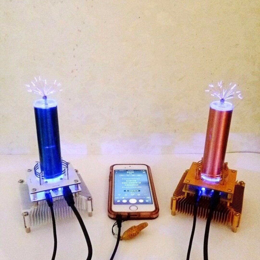 Mini Music Tesla Coil Plasma Speaker Wireless Transmission sound Solid + Power